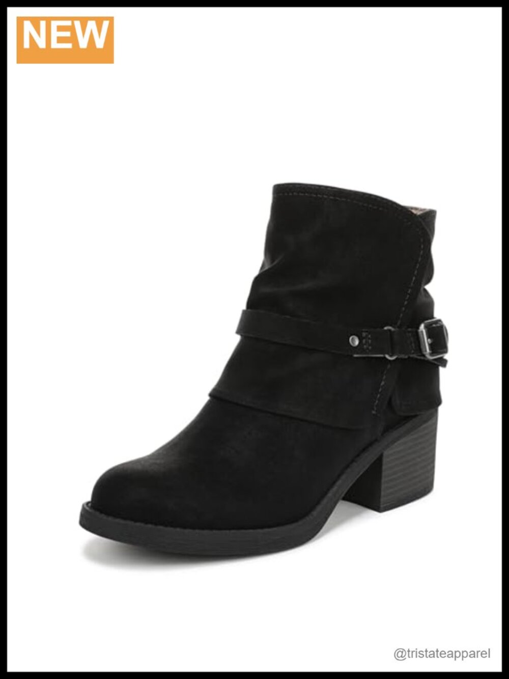 Faux Leather Ankle Bootie with Snakeprint Strap and Block Heel